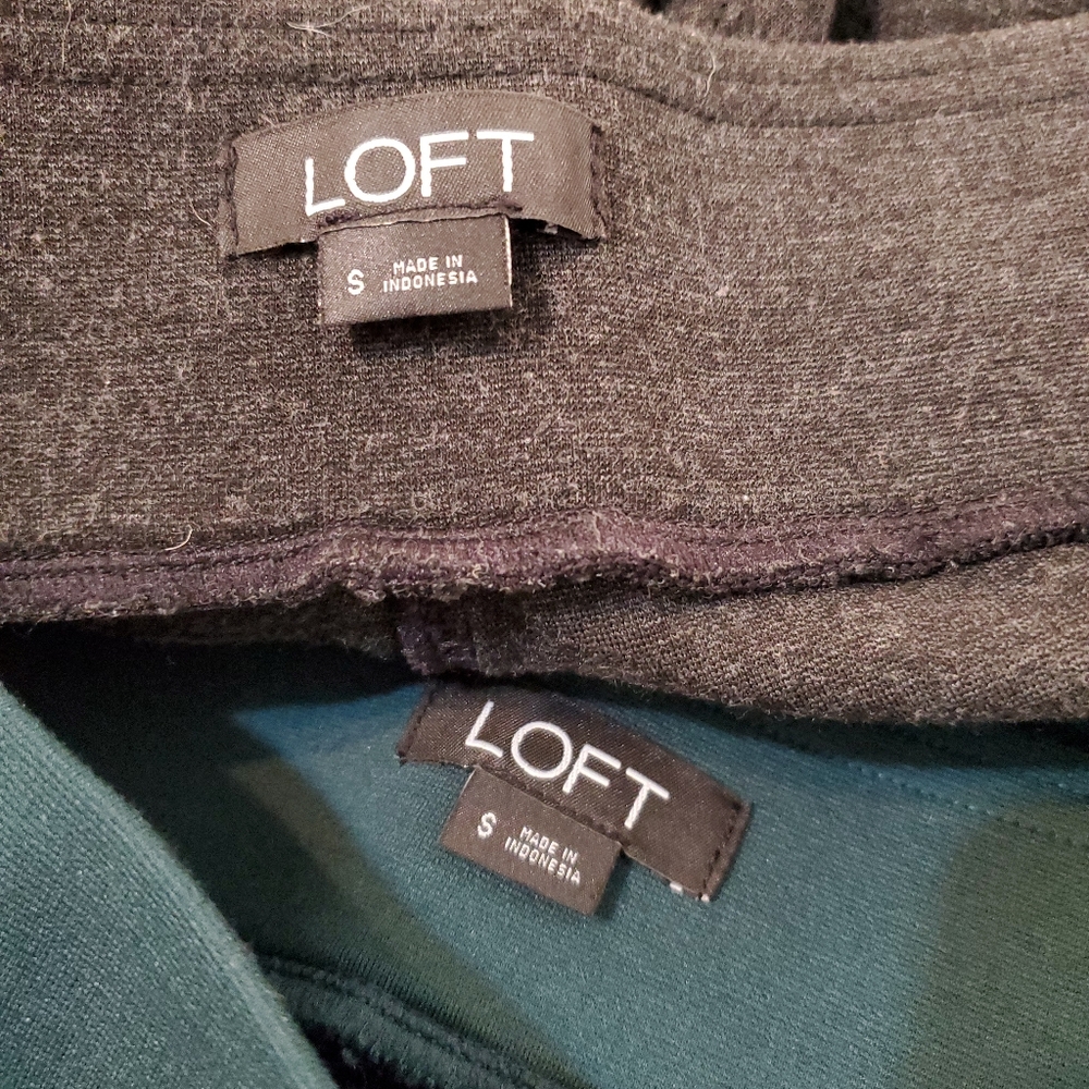 Loft Women's Teal Green & Charcoal Gray Casual Pull On Leggings Size Small - Picture 9 of 9